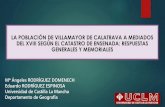 LA POBLACIÓN DE VILLAMAYOR DE CALATRAVA A MEDIADOS DEL XVIII SEGÚN EL CATASTRO DE ENSENADA