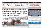Periódico Noticias de Chiapas; SÁBADO 22 Agosto 2015
