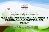 Beneficios y oportunidades de la nueva Ley de Patrimonio Natural y Genético del Perú