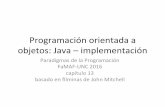 Programación orientada a objetos: Java – implementación