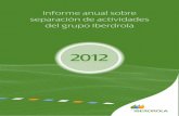 Informe anual sobre separación de actividades del grupo Iberdrola