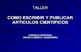 TALLER COMO ESCRIBIR Y PUBLICAR ARTICULOS CIENTIFICOS