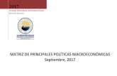 MATRIZ DE PRINCIPALES POLÍTICAS MACROECONÓMICAS