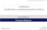 Lección 2 FARMACODINAMIA ACCIÓN FARMACOLÓGICA