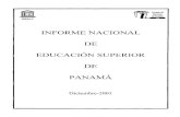 Informe nacional de educación superior de Panamá; 2003