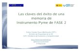 20160419 Las claves del éxito de una memoria de Instrumento PYME de fase 2 de H2020