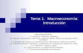 Tema 1: Macroeconomía: Introducción