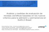 Análisis y medidas de evaluación de revistas científicas basadas en los nuevos criterios para la admisión y permanencia en SciELO Brasil. Daniel Martínez-Ávila en colaboración