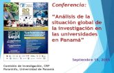 Análisis de la Situación Global de la Investigación en las Universidades en Panamá.