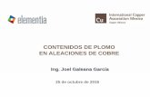 Contenido de Plomo en Aleaciones de Cobre, (ICA-Procobre, Oct. 2016)