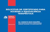 Solicitud de certificado para acceder a equivalencia terapéutica