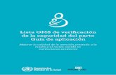 OMS: Segurança no parto - Guia de aplicação para melhoria da qualidade da atenção
