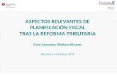 Sesión sobre Planificacion Fiscal 2016 Foro Asesores Wolters KluWer