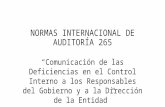 NORMAS INTERNACIONALES DE AUDITORÍA 265,300,315