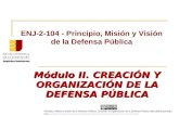 ENJ-100 Módulo II - Creación y organización de la Defensa Pública - Curso Principio, Misión y Visión de la Defensa Pública