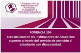 Congreso UMET 2016 Ponencia 154: "Accesibilidad en las instituciones de educación superior a través del servicio de atención al estudiante con discapacidad"