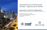 Inversiones en la provincia de Chiriqui - al 30 de septiembre de 2015