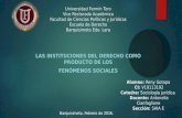 LAS INSTITUCIONES DEL DERECHO COMO PRODUCTO DE LOS  FENÓMENOS SOCIALES