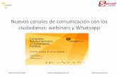 Nuevo canales de comunicación con los ciudadanos: webinars y Whatsapp