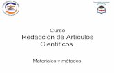 Redacción de artículos científicos: Materiales y métodos