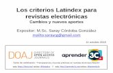 #Aprender3C Los criterios Latindex para revistas electrónicas: cambios y nuevos aportes