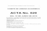 COMITÉ DE UNIDAD ACADÉMICA ACTA No. 020 DEL 10 DE ...