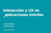 Interacción y UX en aplicaciones móviles