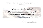 La crisis del Humanismo y el Renacimiento italiano