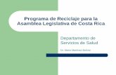Programa de Reciclaje para la Asamblea Legislativa de Costa Rica