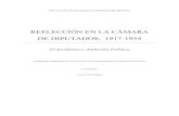 Reelección en la Cámara de Diputados, 1917-1934. Federalismo y ...