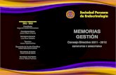 Memoria de Gestion 2011-2012. Dr. Segundo Seclen
