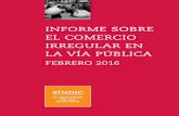 Informe sobre el comercio irregular en la vía pública. Febrero 2016