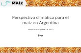 Perspectiva climática en Argentina al 20/09/2013
