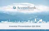 AccessBank Investor presentation Q3 2014