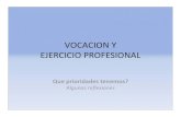 VOCACION Y EJERCICIO PROFESIONAL