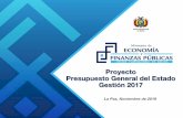 Proyecto Presupuesto General del Estado Gestión 2017