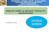 Analisis cComparativo entre la Nueva Ley y la Antigua Ley Universitaria en Peru