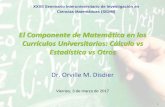 Componente de matemática en los currículos: Cálculo vs Estadística (Dr. Disdier)