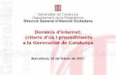 Dominis d'internet: criteris d'ús i procediments a la Generalitat de Catalunya