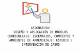 Clases semana 1. Diseño y aplicación de modelos curriculares: escenarios, contextos y ambientes de aprendizaje: estudio e intervención de casos.