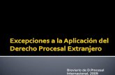 F.exepciones a la aplicacion del derecho procesal internacional