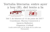 Presentación Tertulia Literaria: entre ayer y hoy (II)