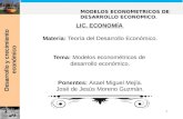Modelos econometricos de desarrollo economico.