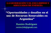 “Oportunidades y desafíos en el uso de Recursos Renovables en Argentina”