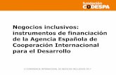 Negocios inclusivos: instrumentos de financiación de la Agencia Española de Cooperación Internacional para el Desarrollo