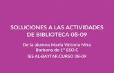 SOLUCIONES A LAS ACTIVIDADES DE BIBLIOTECA 08-09