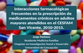 Interacciones farmacológicas frecuentes en la prescripción de medicamentos crónicos en adultos mayores atendidos en el CESFAM San Vicente, 2010-2015.