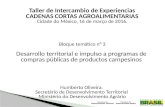 Desarrollo territorial e impulso a programas de compras públicas de productos campesinos
