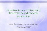 Sistema de certificación de tercera parte en productos con IG/DO, Jean Claude Pons, Consultor Ecocert  (spanish)