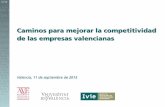 Caminos para mejorar la competitividad  de las empresas valencianas